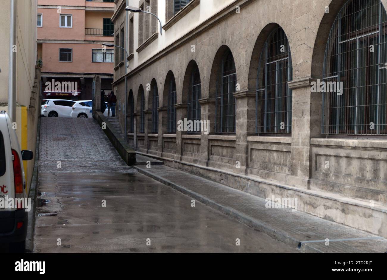 01/29/2014. Rampe de la cour de Palma de Majorque par laquelle l’Infante Cristina devra accéder le jour de la Déclaration, à pied ou en voiture. Archdc. Photo : Joan Llado. Crédit : Album / Archivo ABC / Joan Llado Banque D'Images