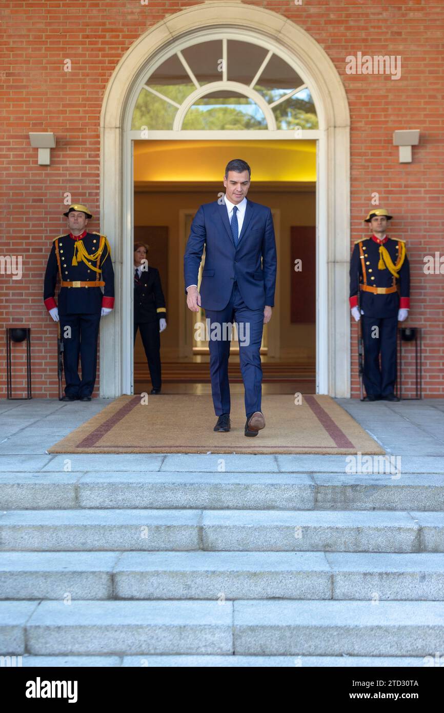 Madrid, 02/14/2019. Le Président du Gouvernement Pedro Sánchez reçoit le Premier Ministre luxembourgeois Xavier Bettel au Palais Moncloa. Photo : Ignacio Gil ARCHDC. Crédit : Album / Archivo ABC / Ignacio Gil Banque D'Images