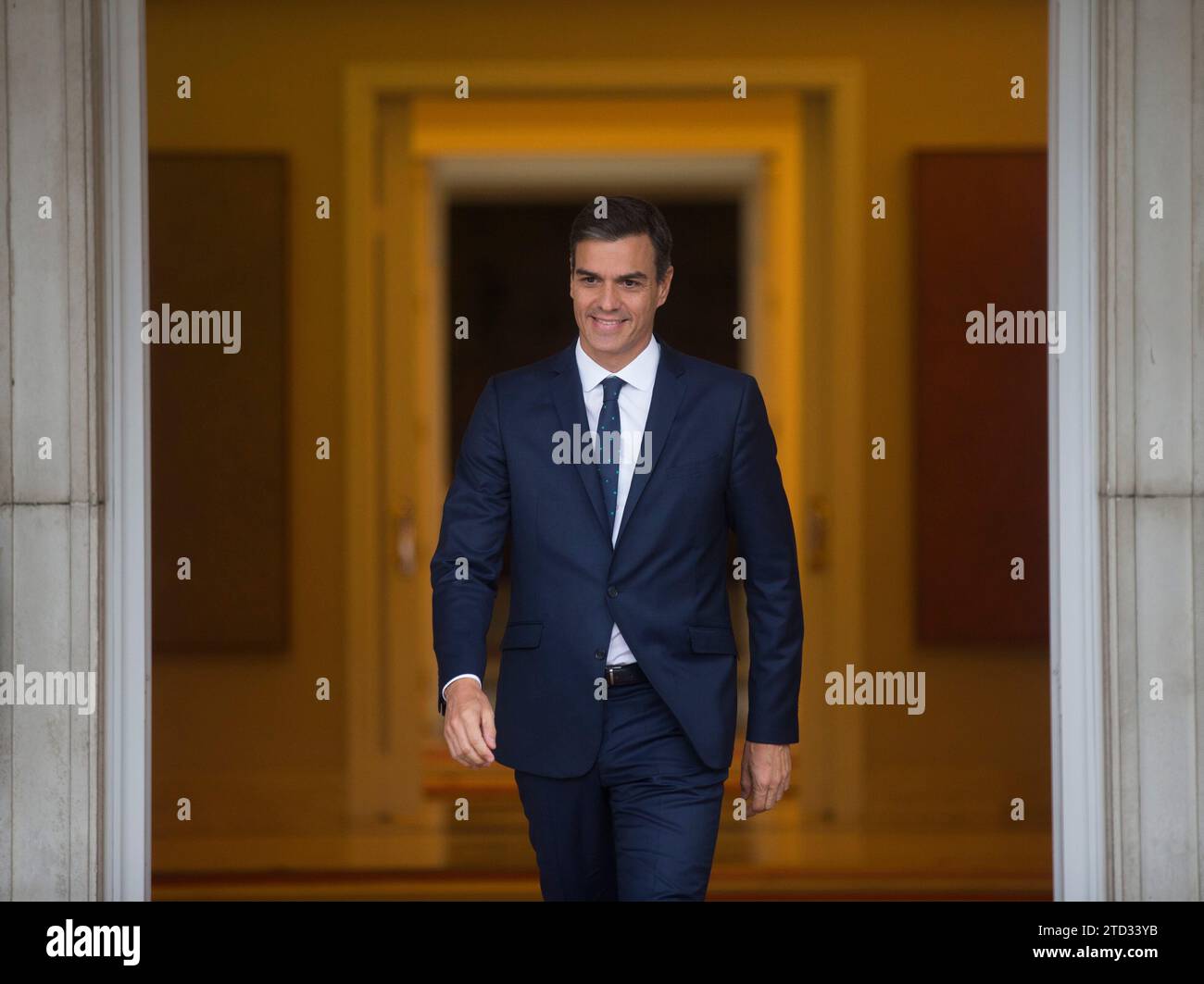 Madrid, 10/09/2018. Le Président du Gouvernement Pedro Sánchez reçoit le Président du Chili Sebastián Piñera à la Moncloa. Photo : Ángel de Antonio ARCHDC. Crédit : Album / Archivo ABC / Ángel de Antonio Banque D'Images