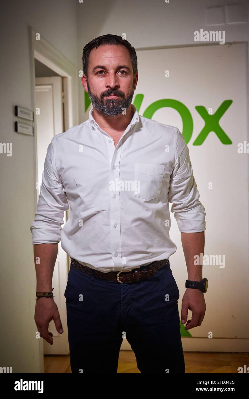Madrid, 12/04/2018. Entretien avec Santiago Abascal, président de VOX au siège du parti. Photo : Guillermo Navarro ARCHDC. Crédit : Album / Archivo ABC / Guillermo Navarro Banque D'Images Madrid, 12/04/2018. Entretien avec Santiago Abascal, président de VOX au siège du parti. Photo : Guillermo Navarro ARCHDC. Crédit : Album / Archivo ABC / Guillermo Navarro Banque D'Images