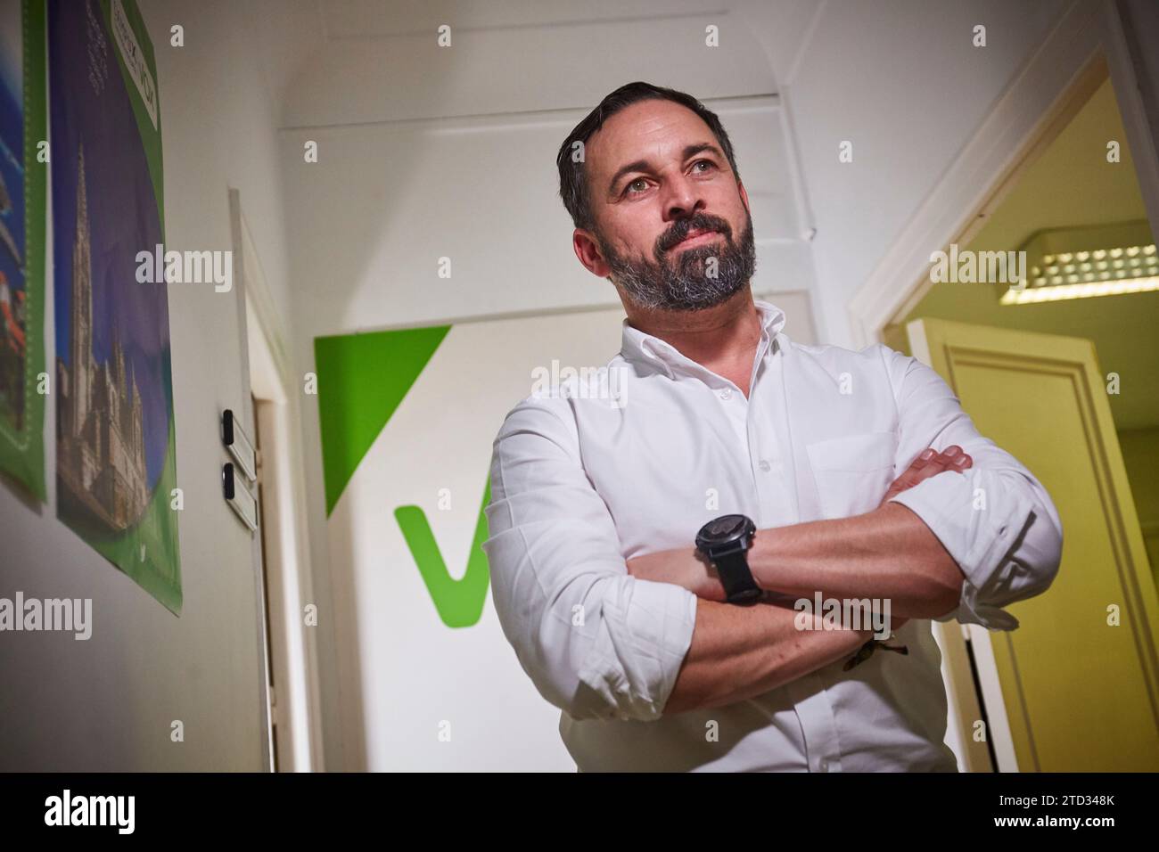 Madrid, 12/04/2018. Entretien avec Santiago Abascal, président de VOX au siège du parti. Photo : Guillermo Navarro ARCHDC. Crédit : Album / Archivo ABC / Guillermo Navarro Banque D'Images Madrid, 12/04/2018. Entretien avec Santiago Abascal, président de VOX au siège du parti. Photo : Guillermo Navarro ARCHDC. Crédit : Album / Archivo ABC / Guillermo Navarro Banque D'Images