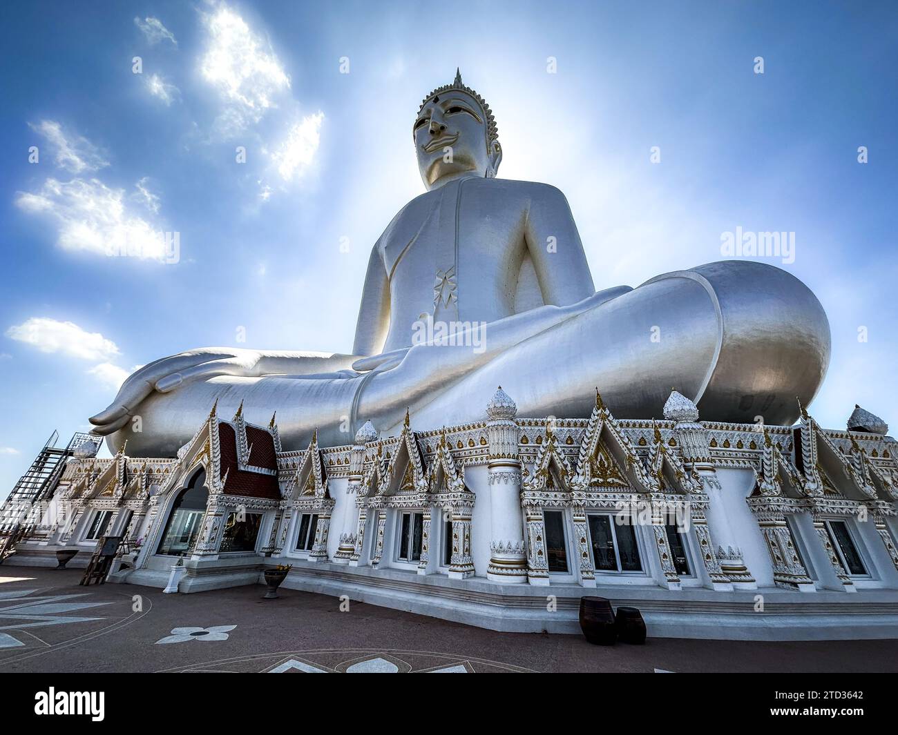 Wat Roi Phra Phutthabat Phu Manorom, Mukdahan, Thaïlande Banque D'Images