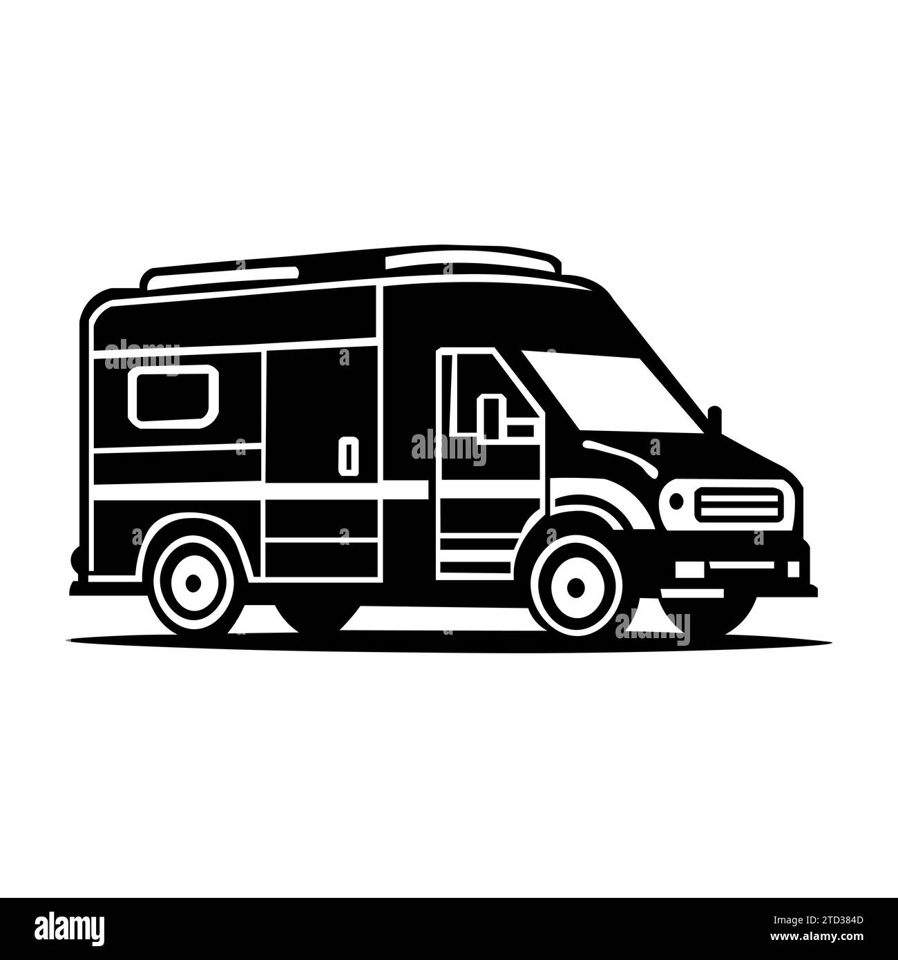 Illustration noire Van sur fond blanc Illustration de Vecteur