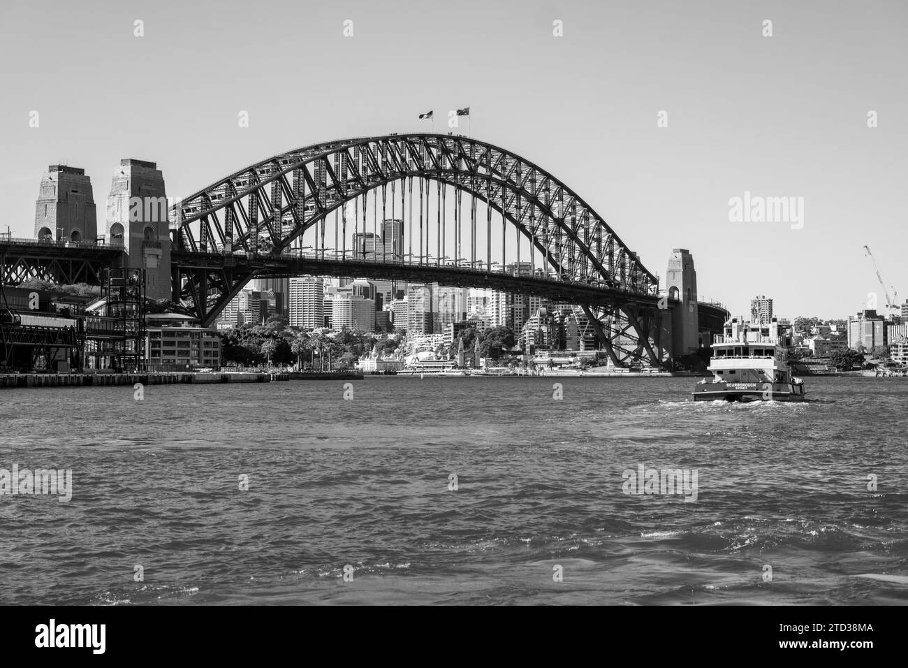 Pont du port de Sydney en noir et blanc Banque D'Images
