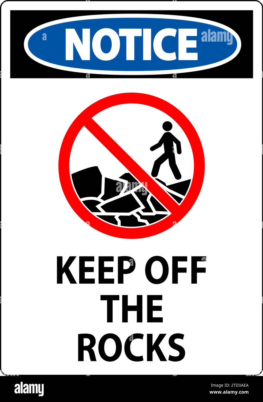 Panneau d'avis Keep Off the Rocks Illustration de Vecteur