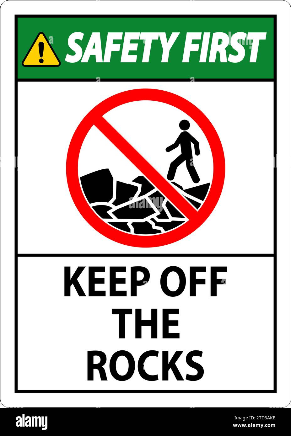 Première signalisation de sécurité : ne pas se mettre sur les rochers Illustration de Vecteur
