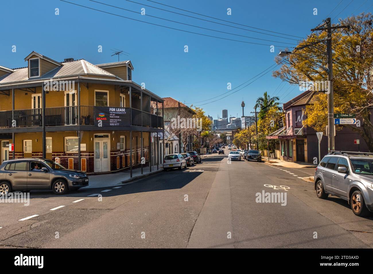 Maisons mitoyennes victoriennes à Glebe, Sydney, NSW, Australie. Banque D'Images