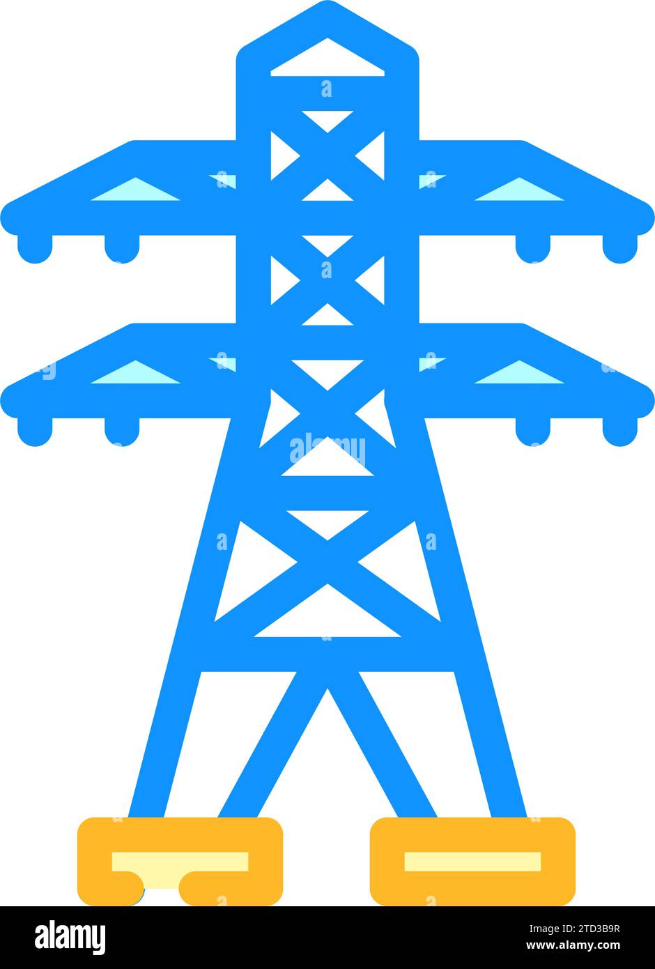 illustration vectorielle d'icône de couleur électrique de lignes électriques Illustration de Vecteur