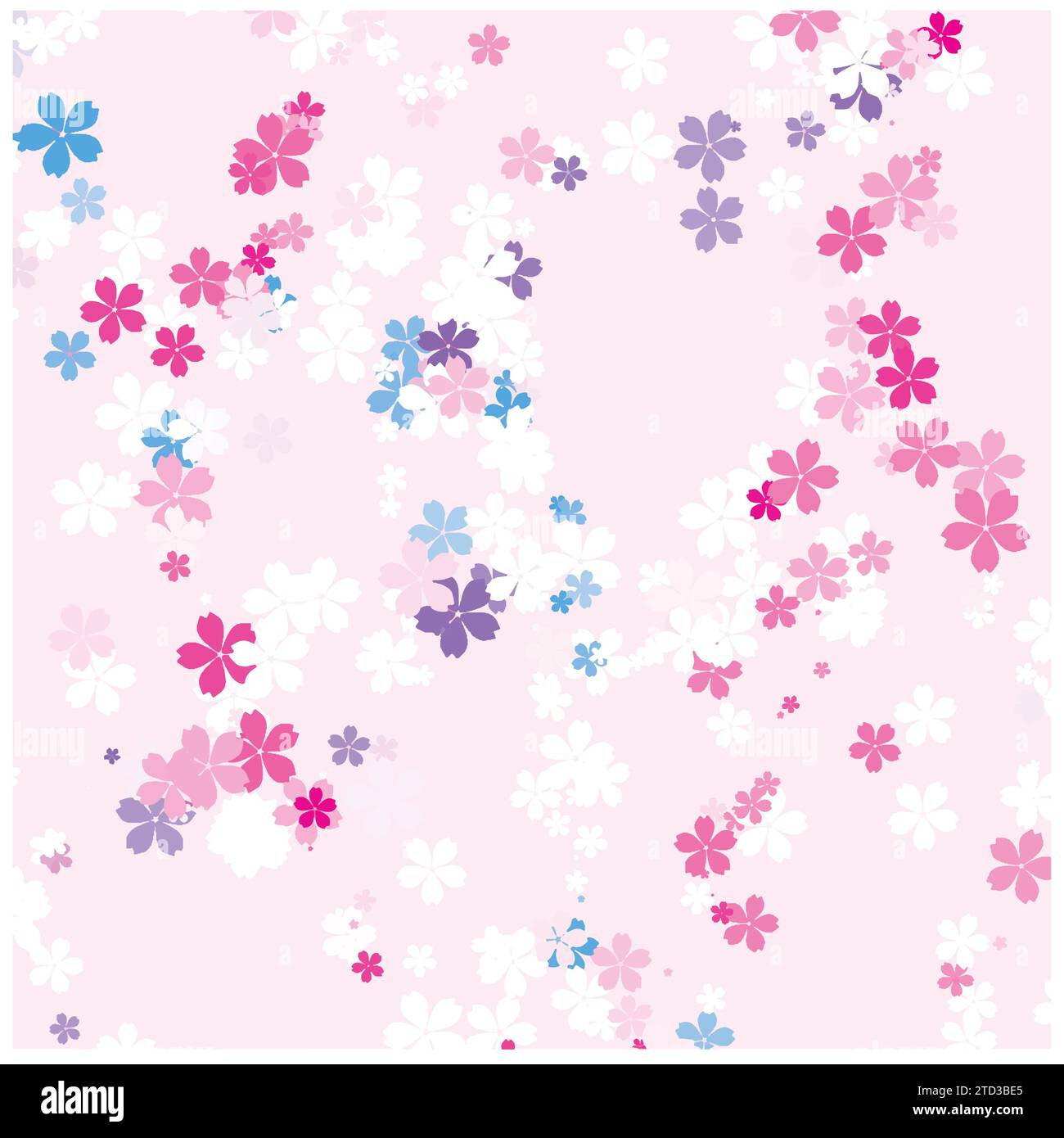 Motif floral mignon avec de petites fleurs simples pour carte de voeux ou affiche Banque D'Images