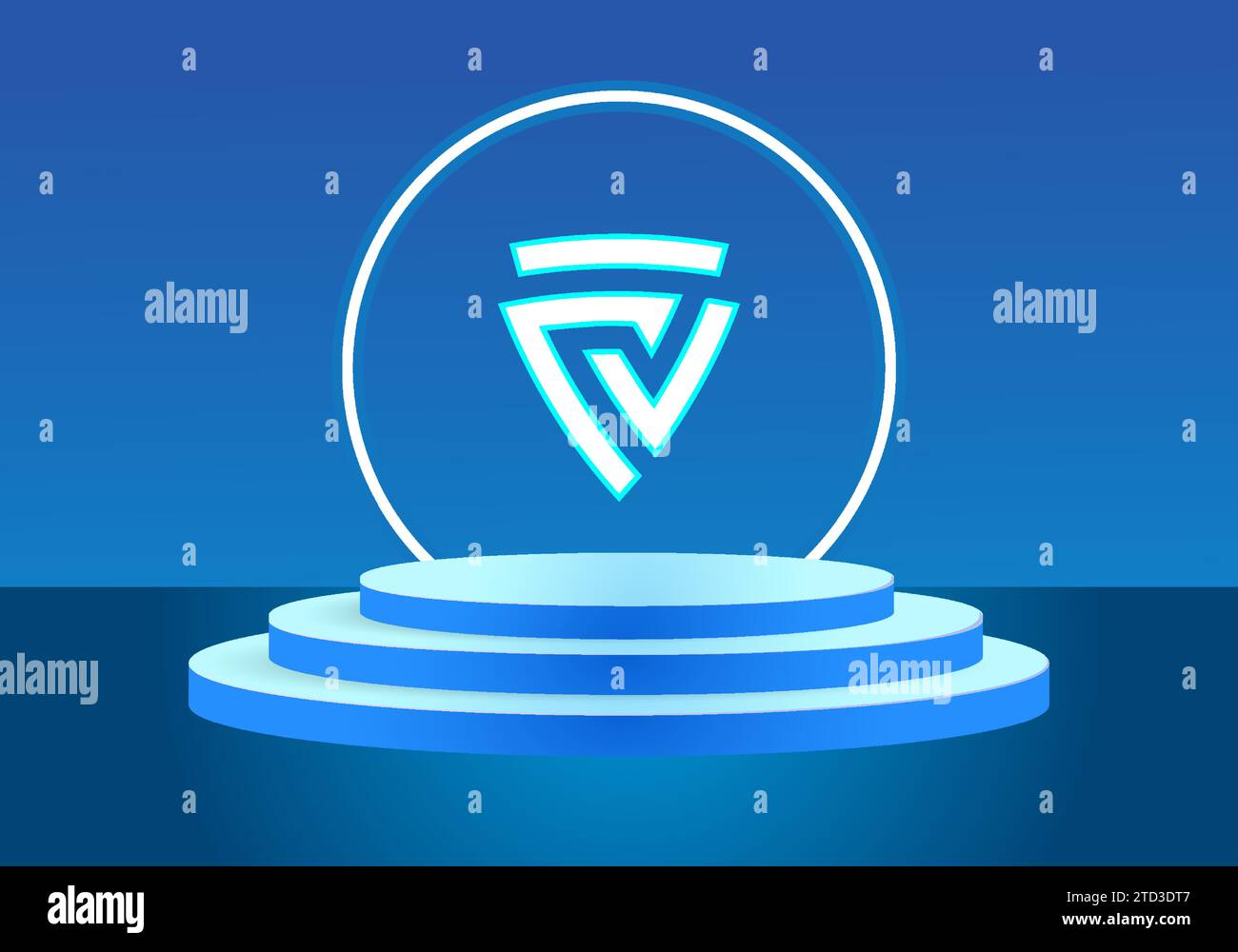 Lettre FV logo bleu. Conception de logo de vecteur pour les entreprises. Illustration de Vecteur