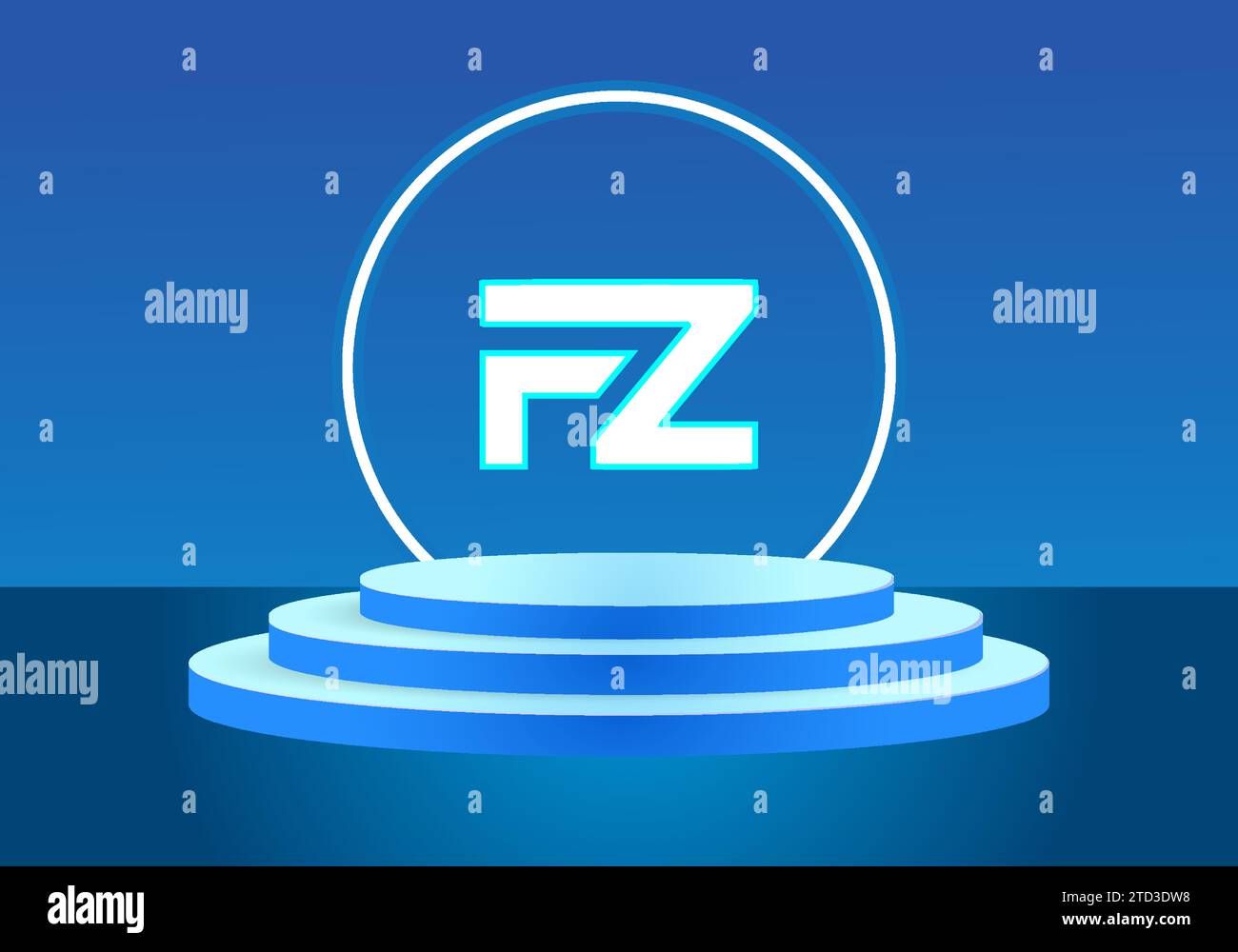Lettre FZ logo bleu. Conception de logo de vecteur pour les entreprises. Illustration de Vecteur