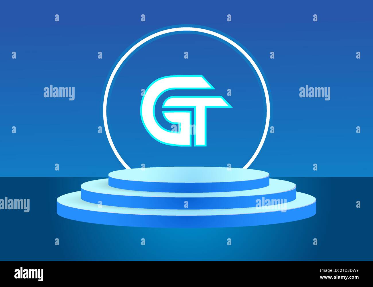 Logo bleu lettre GT. Conception de logo de vecteur pour les entreprises. Illustration de Vecteur