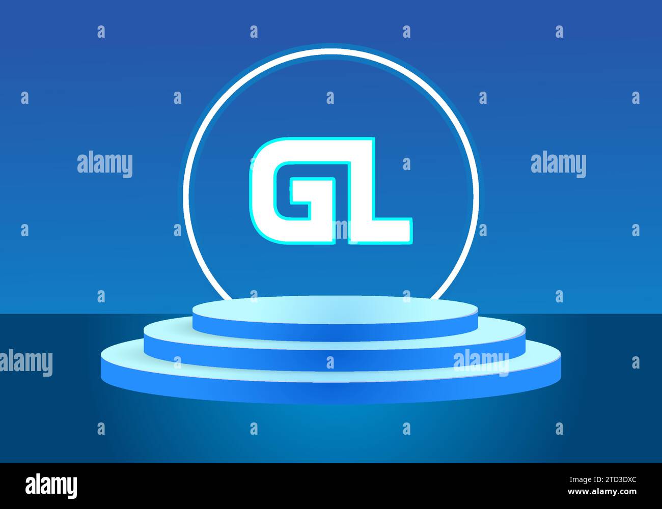 Logo bleu lettre GL. Conception de logo de vecteur pour les entreprises. Illustration de Vecteur