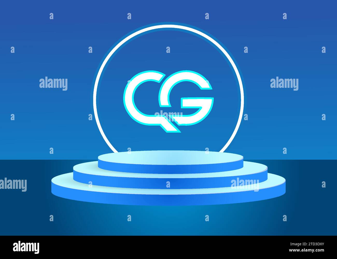Logo bleu lettre GQ. Conception de logo de vecteur pour les entreprises. Illustration de Vecteur