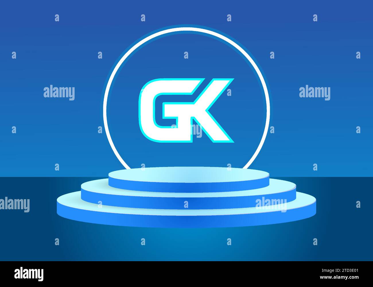 Logo bleu lettre GK. Conception de logo de vecteur pour les entreprises. Illustration de Vecteur
