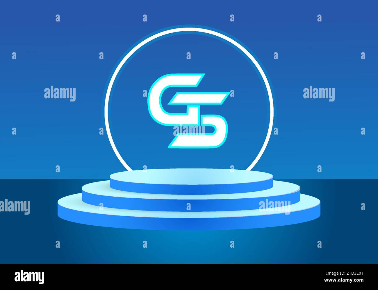 Logo bleu GS. Conception de logo de vecteur pour les entreprises. Illustration de Vecteur