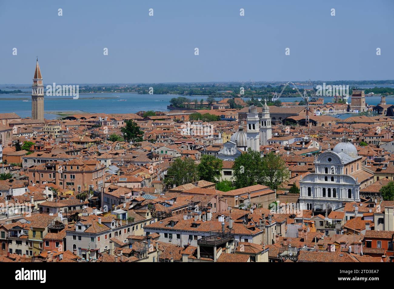 Venise Italie - vue depuis la tour cathédrale Campanile St Marc Banque D'Images