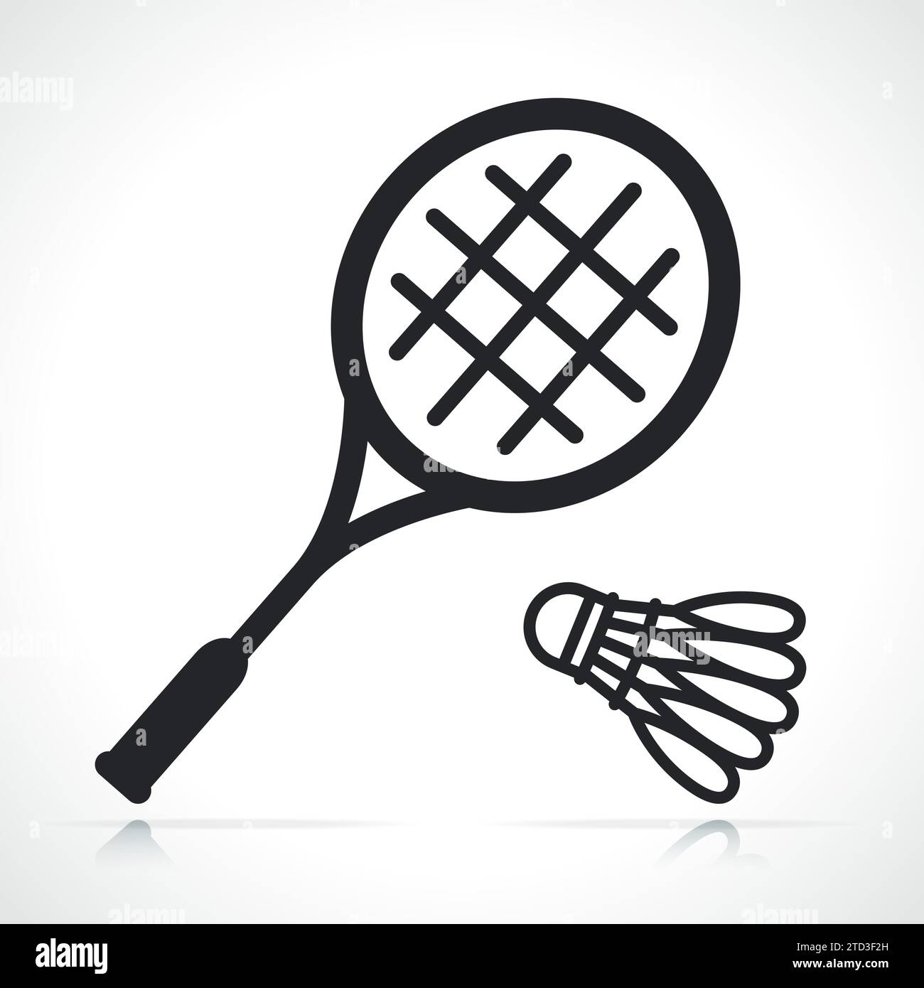 Illustration de raquette de badminton et icône de volant Illustration de Vecteur