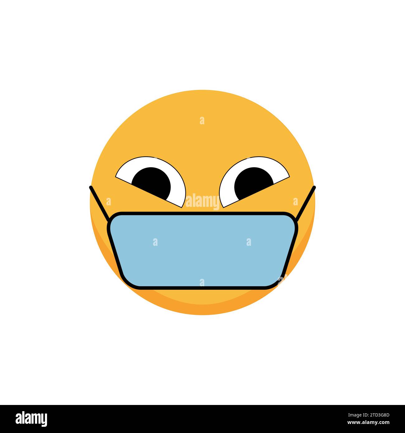 Souriant portant un masque. Icône smiley. Emoji de dessin animé. Vecteur Illustration de Vecteur