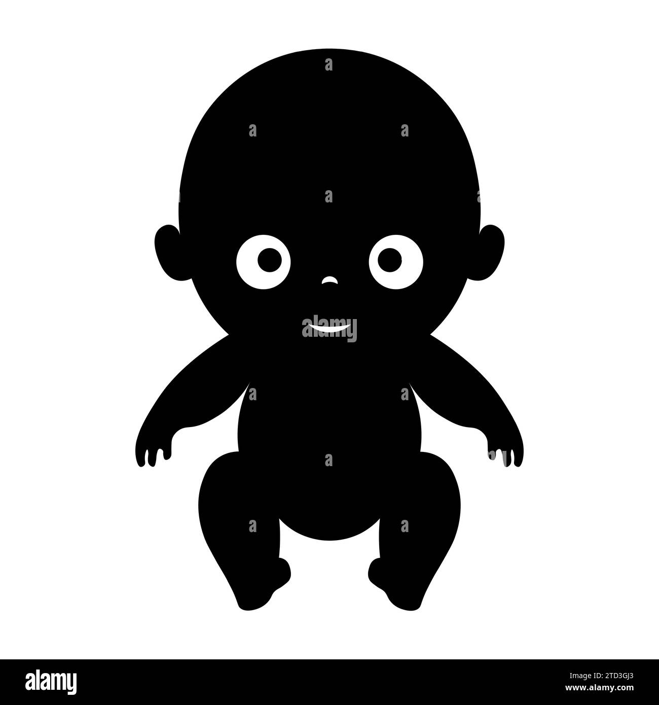 Icône noire bébé sur fond blanc Illustration de Vecteur