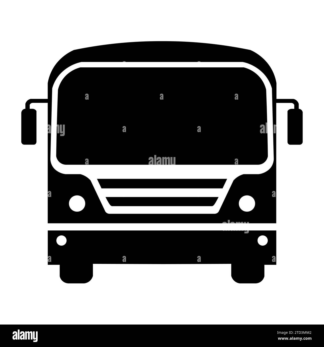 Icône noire bus sur fond blanc Illustration de Vecteur