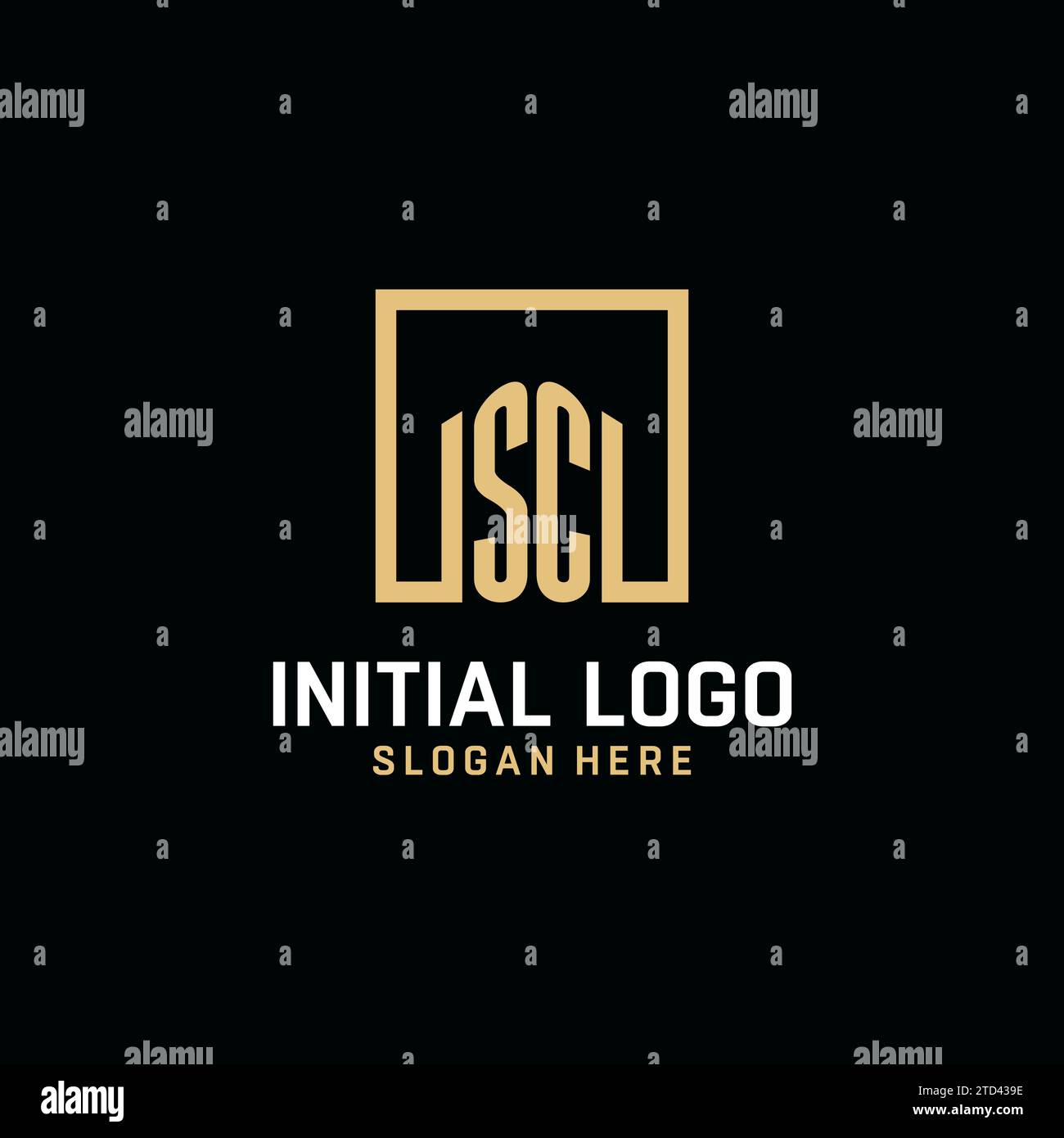 Logo monogramme SC initial avec inspiration de conception de forme carrée Illustration de Vecteur