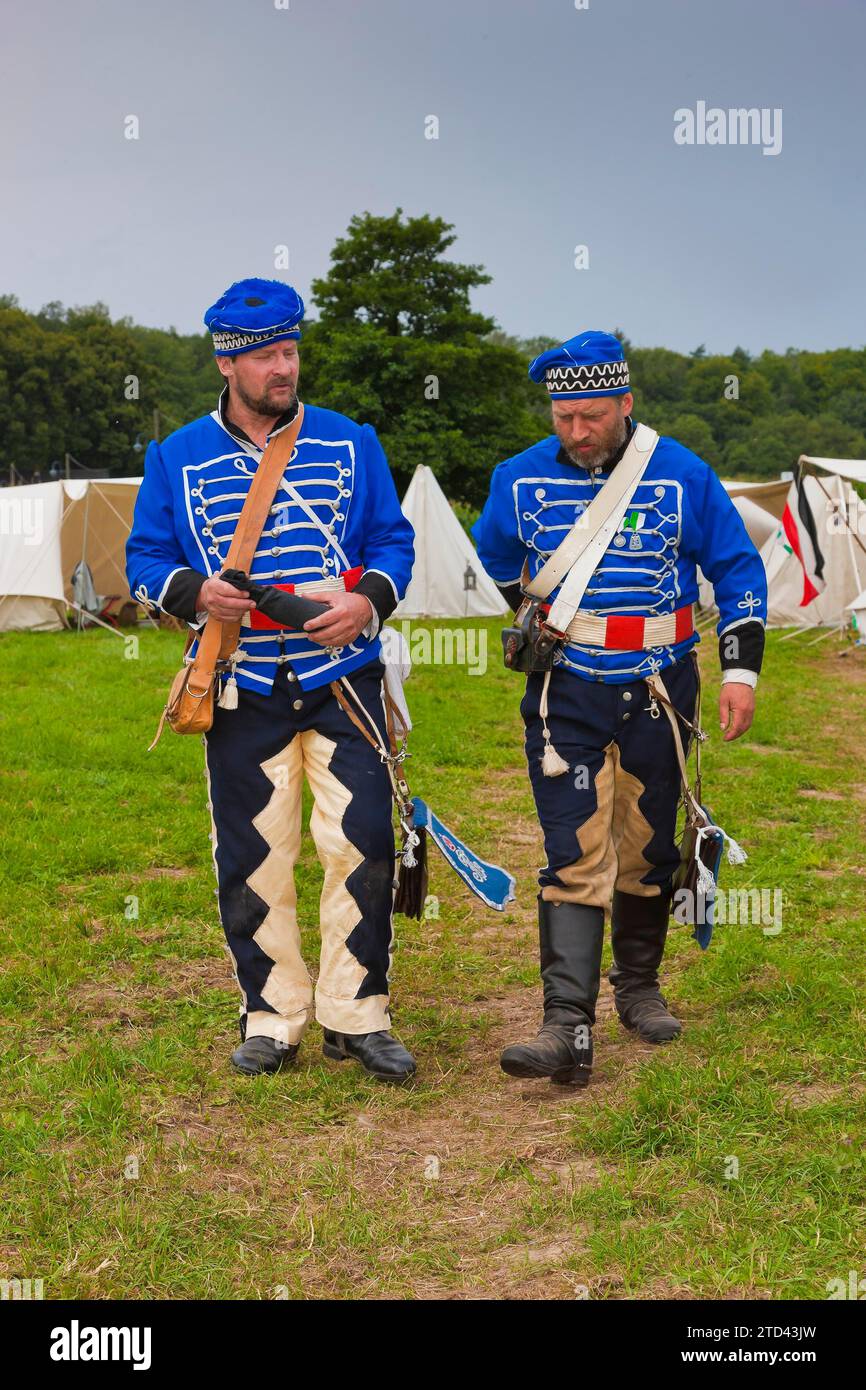 Bivouac Hussar à Hoefgen près de Grimma Banque D'Images