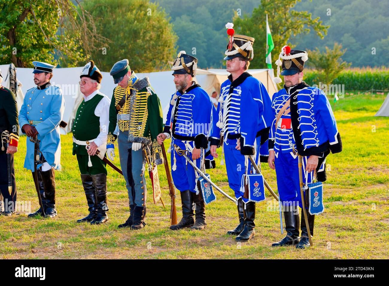 Bivouac Hussar à Hoefgen près de Grimma Banque D'Images