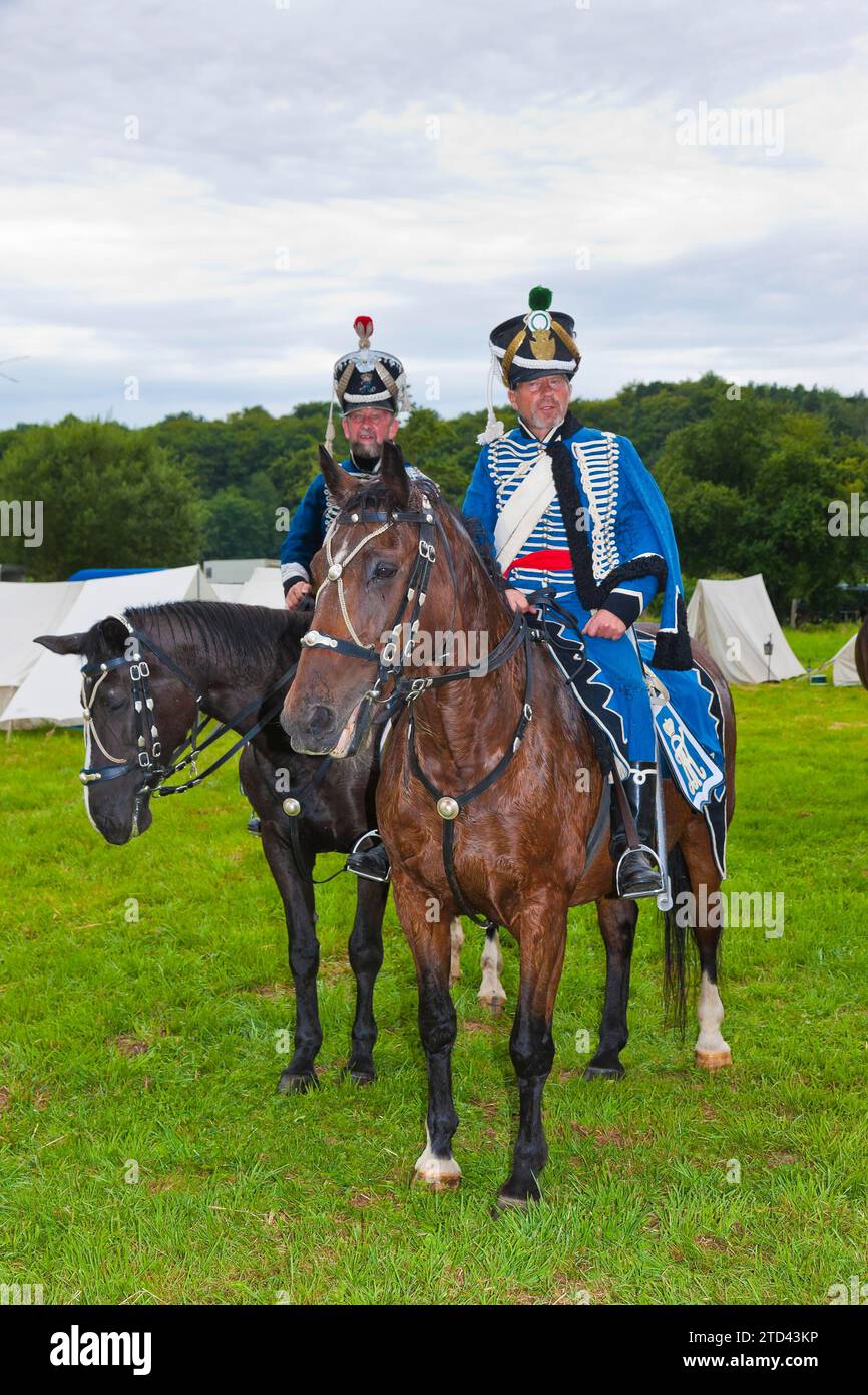 Bivouac Hussar à Hoefgen près de Grimma Banque D'Images
