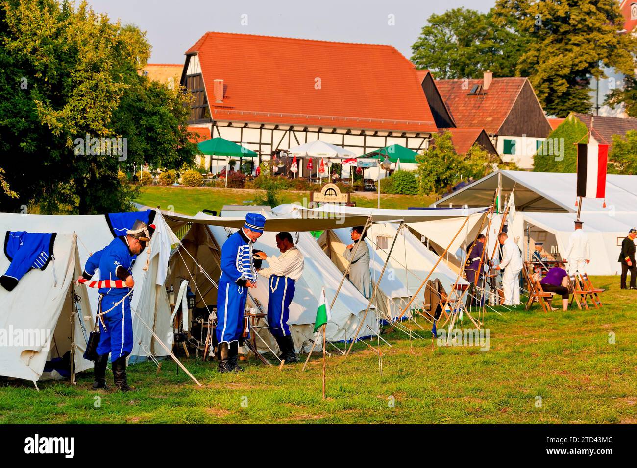 Bivouac Hussar à Hoefgen près de Grimma Banque D'Images