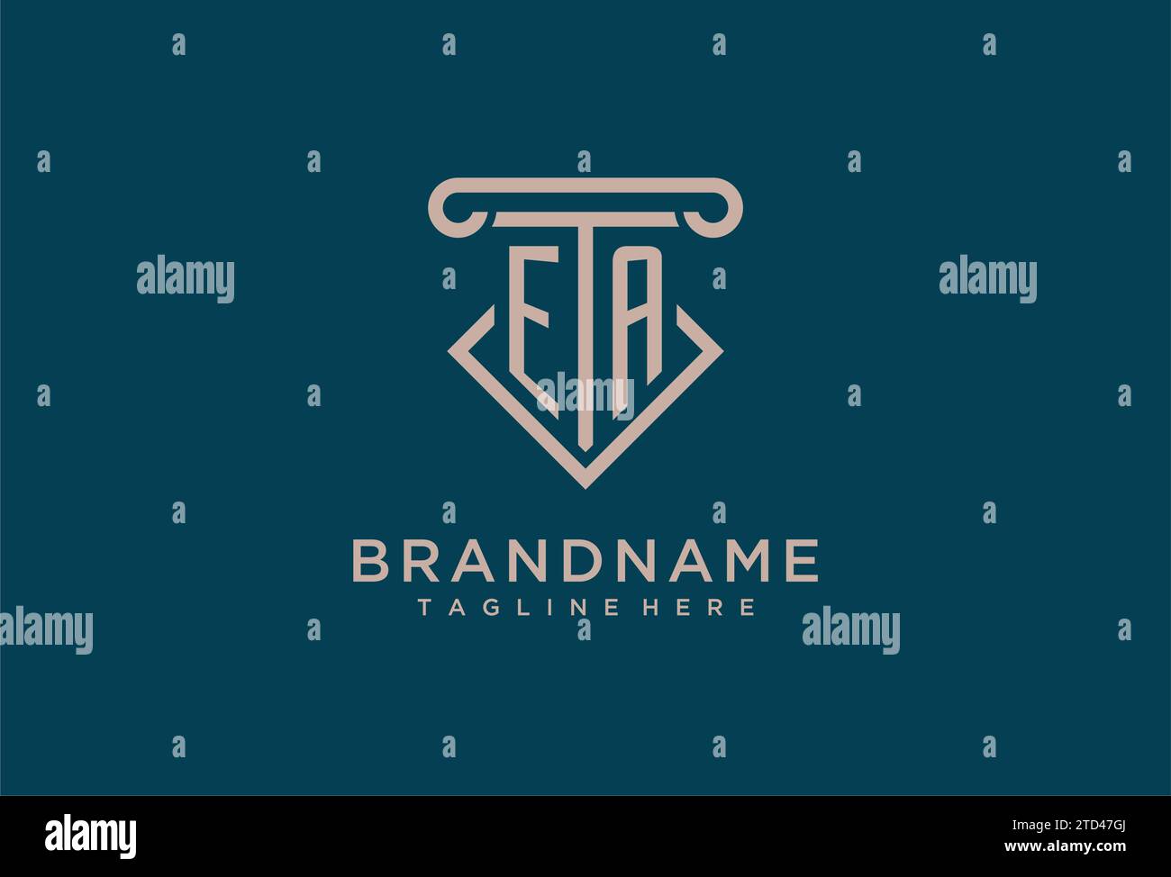 EA initial avec la conception d'icône de pilier, avocat propre et moderne, idées de conception de logo de cabinet juridique Illustration de Vecteur