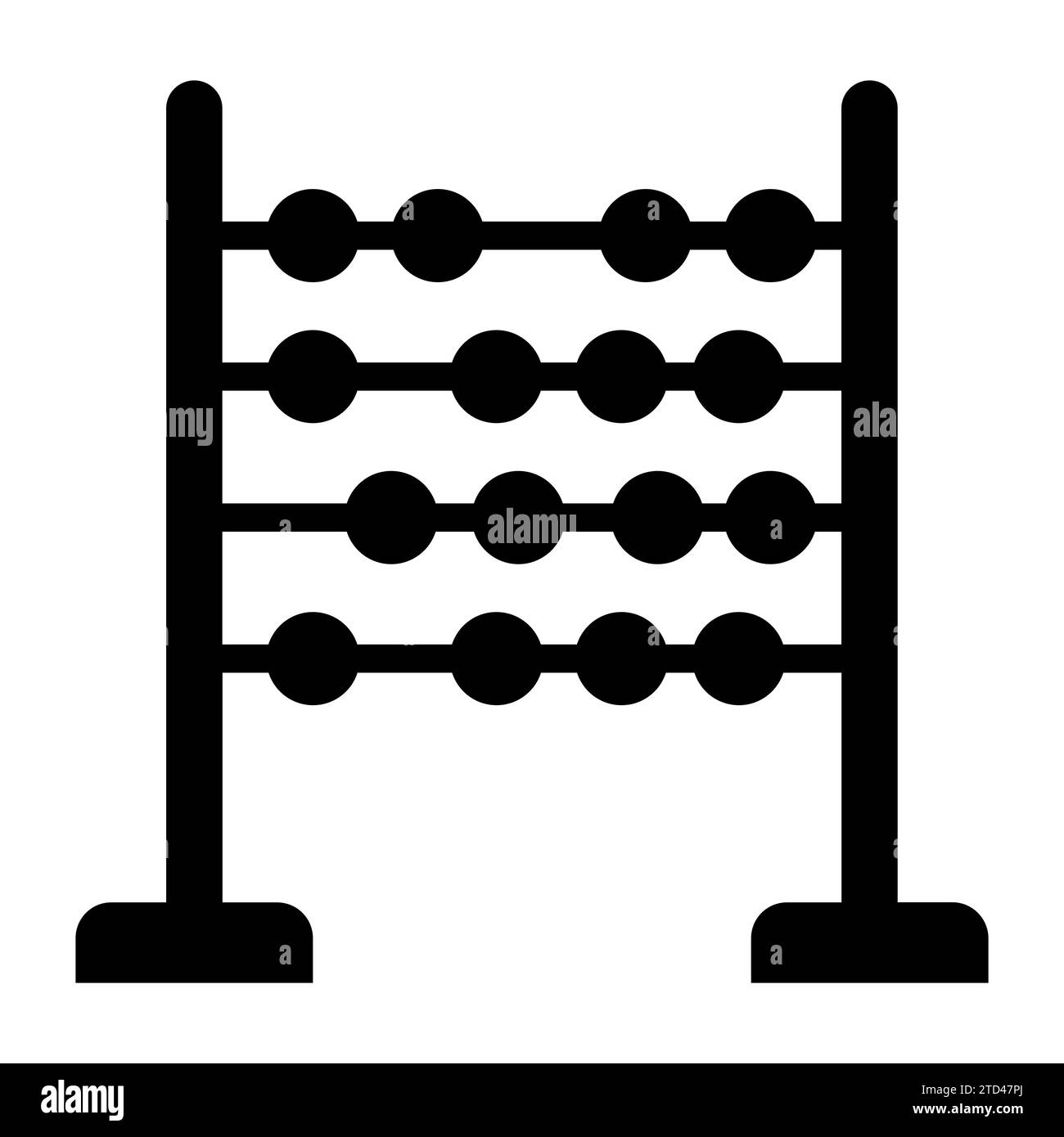 Icône noire vecteur Abacus sur fond blanc Illustration de Vecteur