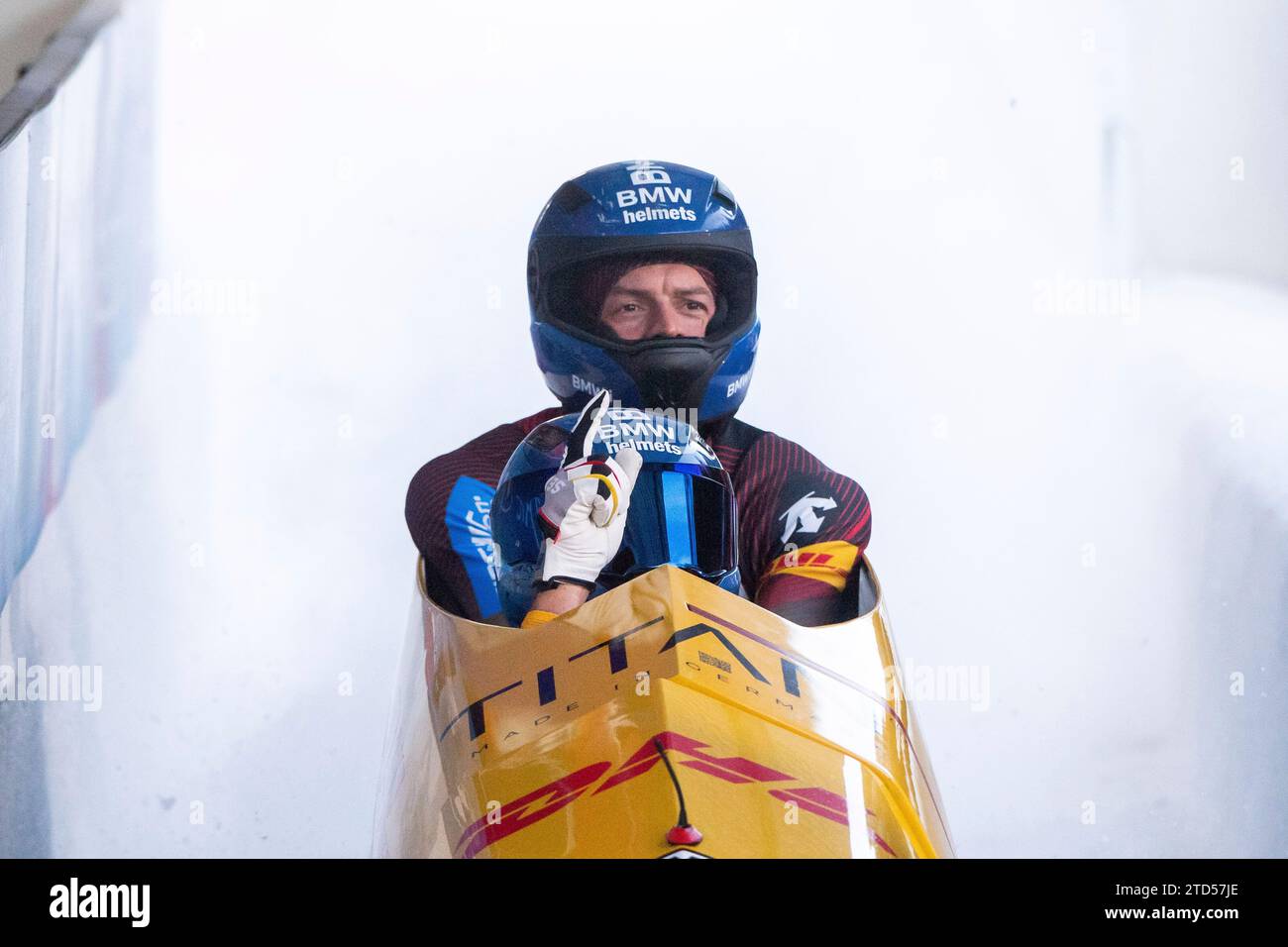 AUT, IBSF BMW Bob Weltcup Innsbruck, Zweierbob Rennen Herren, 16.12.2023 photo : Eibner-Pressefoto/Michael Memmler Banque D'Images