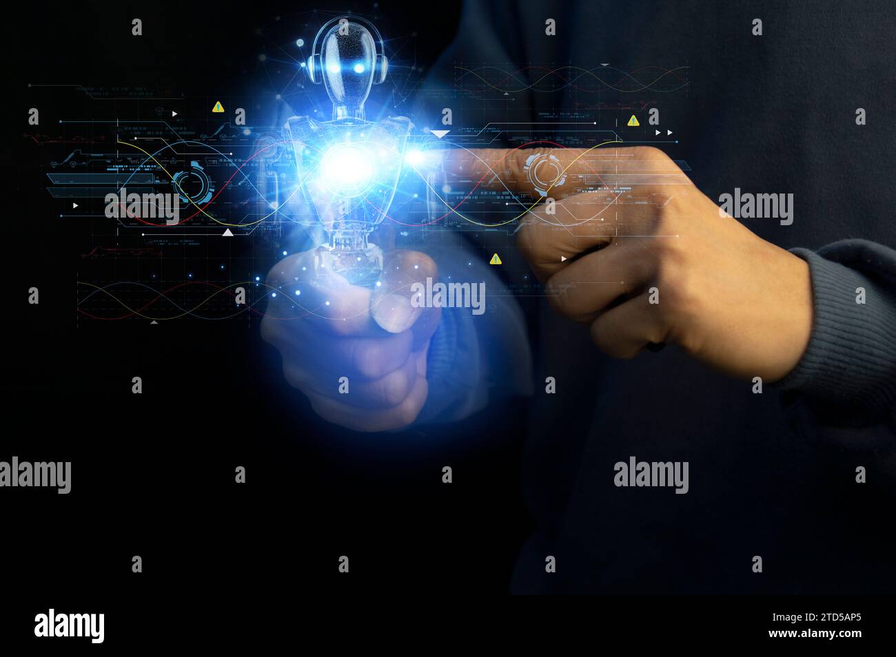 Concepts, développement de l'intelligence artificielle et auto-apprentissage de l'intelligence artificielle. Banque D'Images