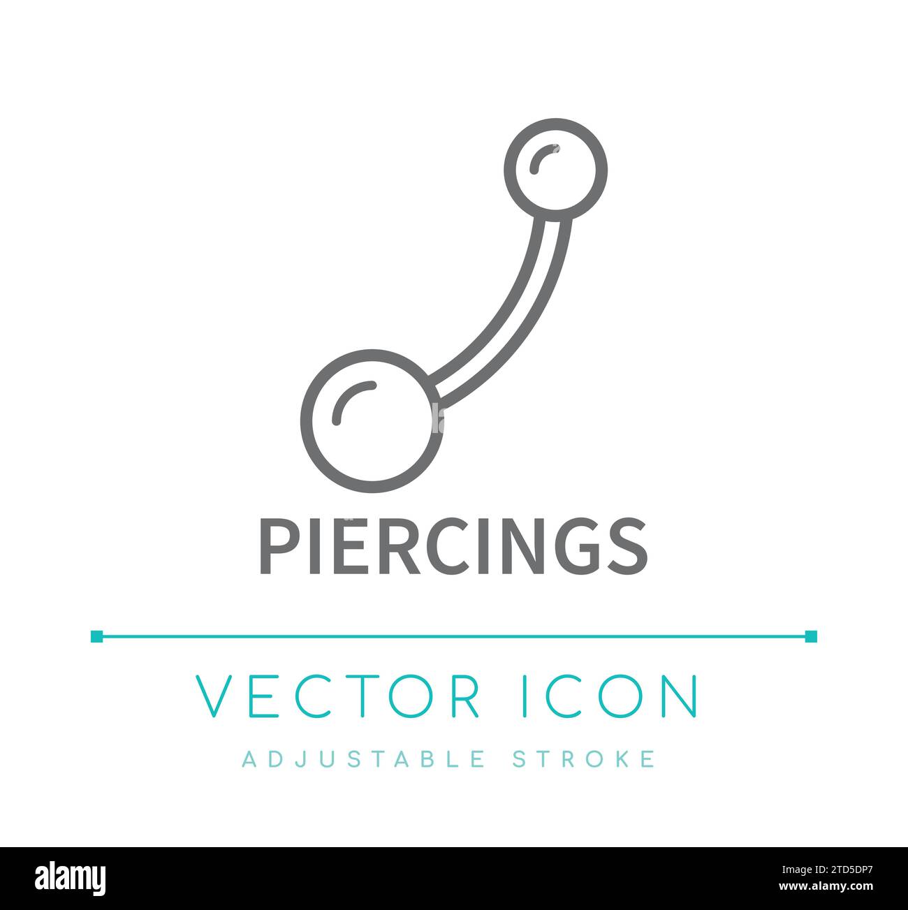 Icône Piercings Jewelry Vector Line Illustration de Vecteur