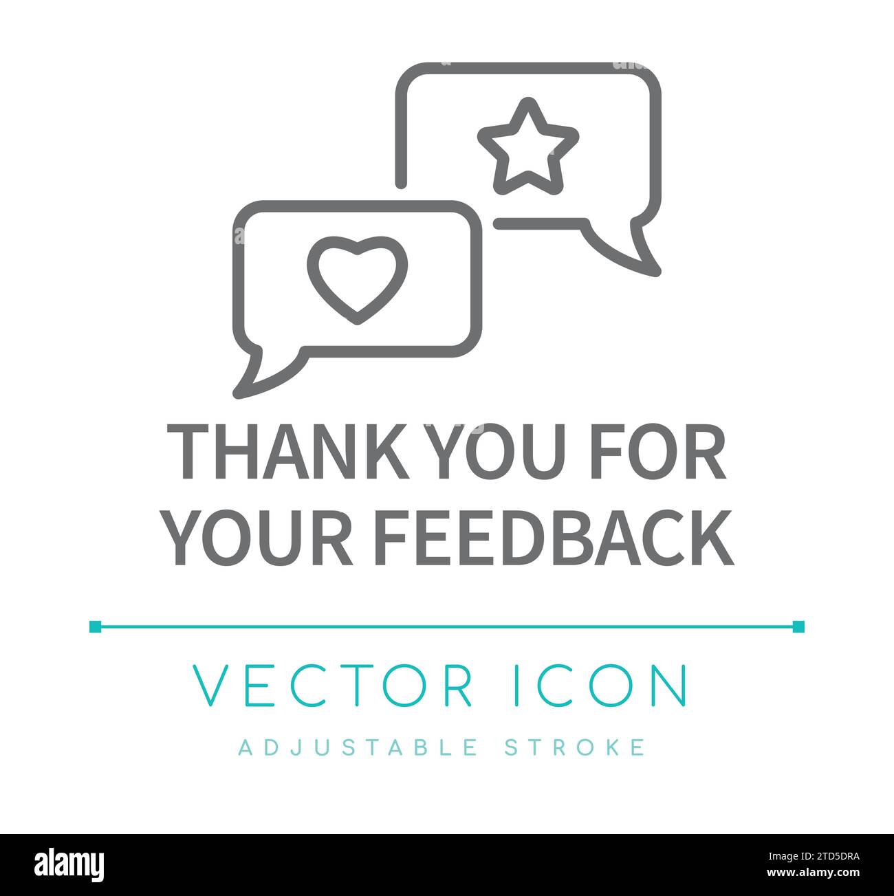 Merci pour votre icône de ligne vectorielle de feedback e-commerce Illustration de Vecteur