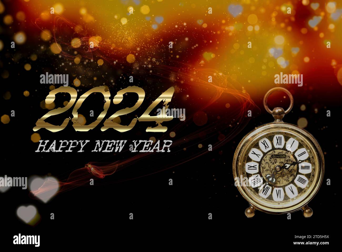 un nouveau temps, une nouvelle année commence. Salutations du nouvel an pour 2024 Banque D'Images