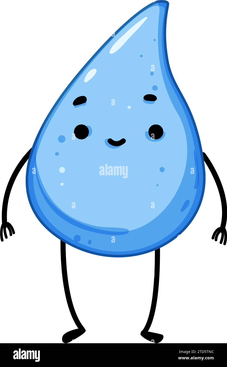 illustration de vecteur de dessin animé de personnage de goutte d'eau drôle Illustration de Vecteur