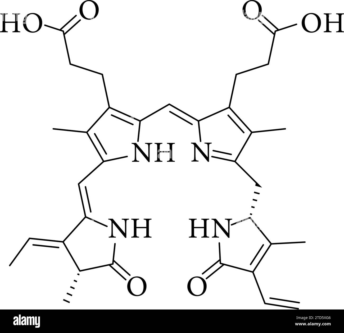 Un diagramme chimique de la phycoérythrobiline.Illustration vectorielle. Illustration de Vecteur