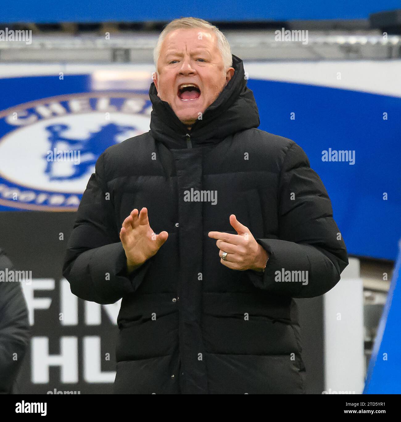 Chelsea, Royaume-Uni. 16 décembre 2023. Chelsea v Sheffield United - Premier League - Stamford Bridge. Chris Wilder, entraîneur de Sheffield United, lors du match de Premier League contre Chelsea. Crédit photo : Mark pain/Alamy Live News Banque D'Images