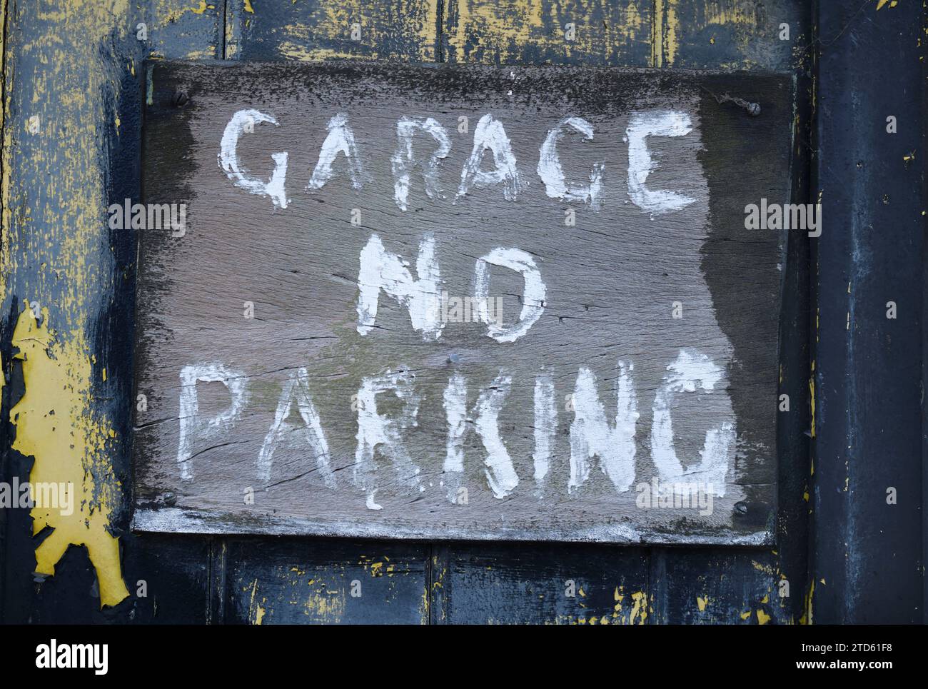 Panneau garage no parking Banque D'Images