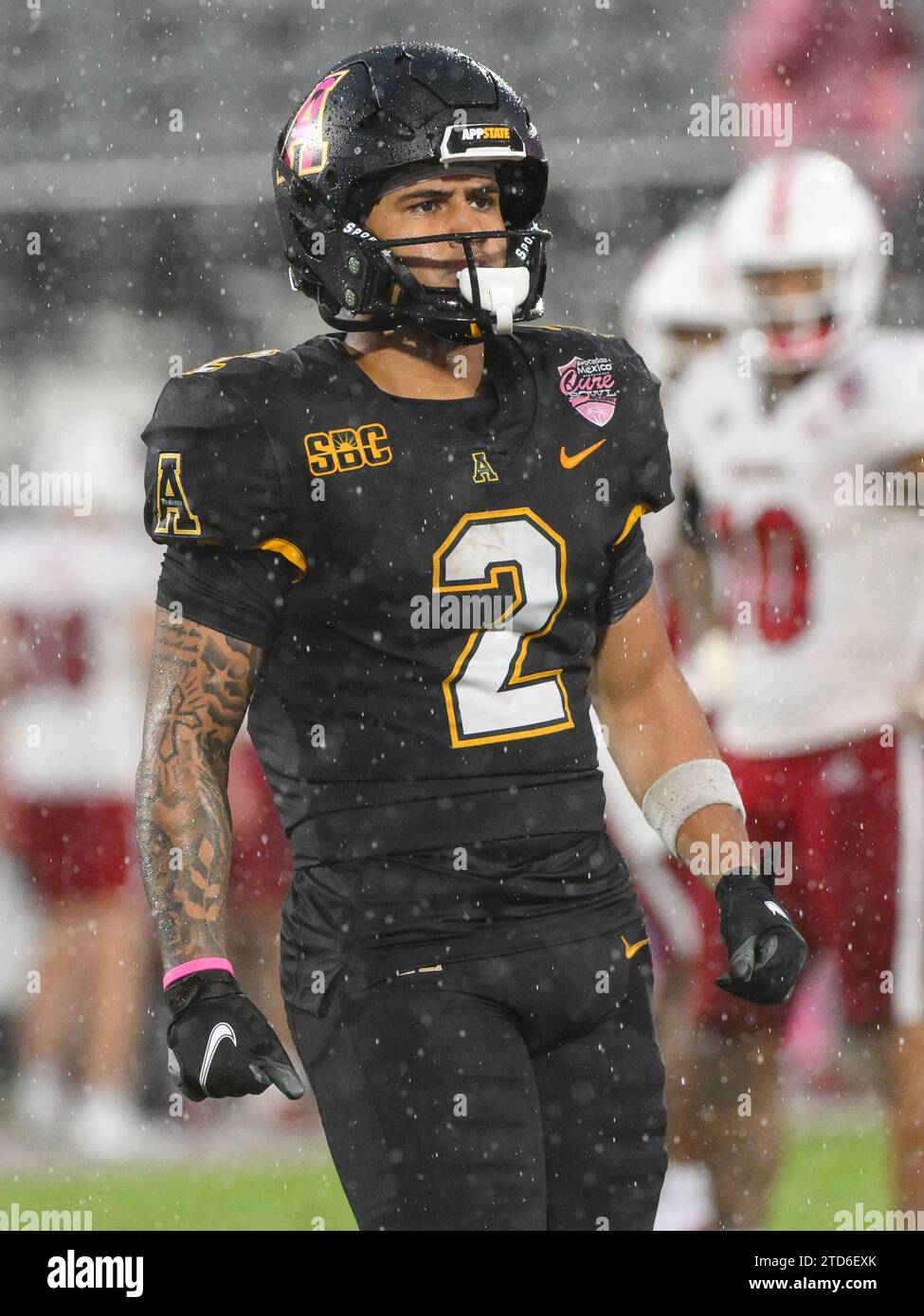 16 décembre 2023 : Kaedin Robinson (2), receveur de l'État des Appalaches, lors du match de football de la NCAA dans les avocats du Mexico Cure Bowl entre les Appalachian State Mountaineers et les Redhawks de Miami au FBC Mortgage Stadium à Orlando, FL. Romeo T Guzman/Cal Sport Media Banque D'Images