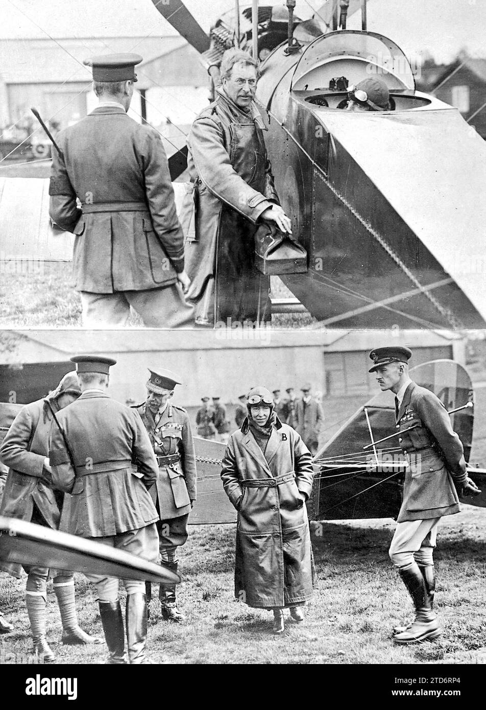 05/01/1920. Angleterre. Farborouch. Les rois de Belgique qui ont fait un voyage en avion de Bruxelles à Farboroggh. Crédit : Album / Archivo ABC / Charles Trampus Banque D'Images