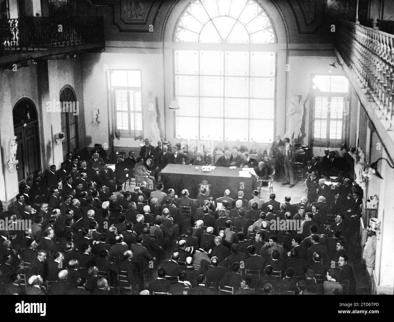 06/21/1923. Madrid. Dans les écoles Aguirre, la session inaugurale de l'assemblée nationale des secrétaires du conseil municipal. (Photo de Portela). Crédit : Album / Archivo ABC / Portela Banque D'Images