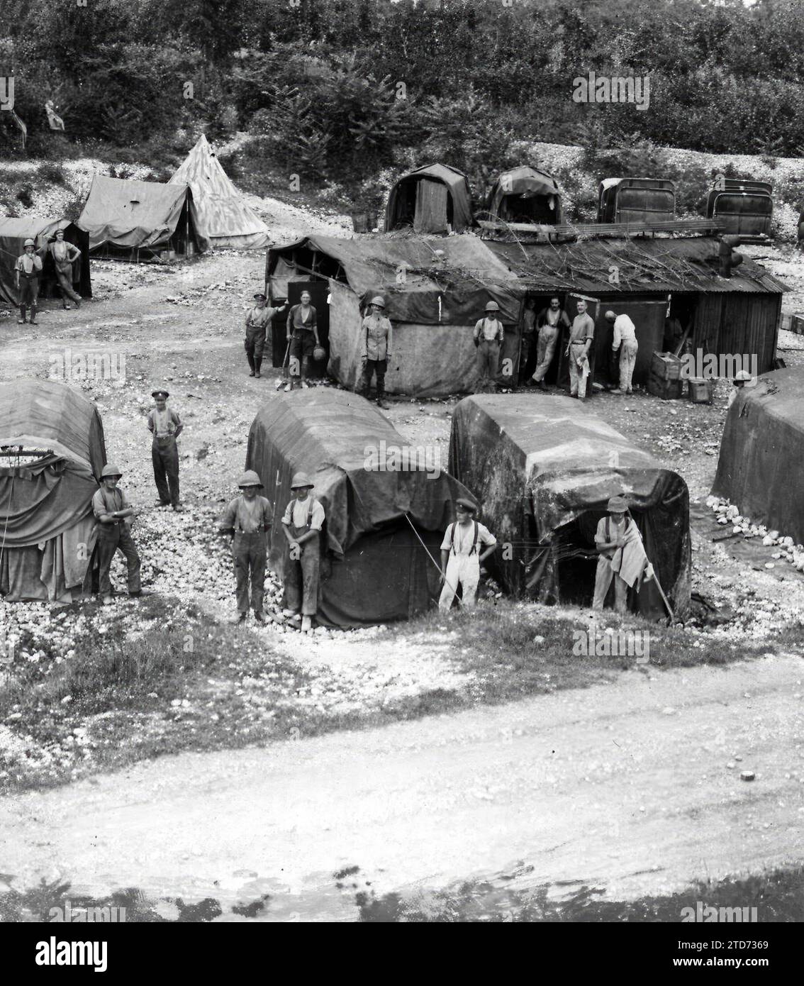 08/01/1918. Américains en guerre. Curieuse apparition partielle d'un camp Yankee en Italie. Crédit : Album / Archivo ABC / Louis Hugelmann Banque D'Images