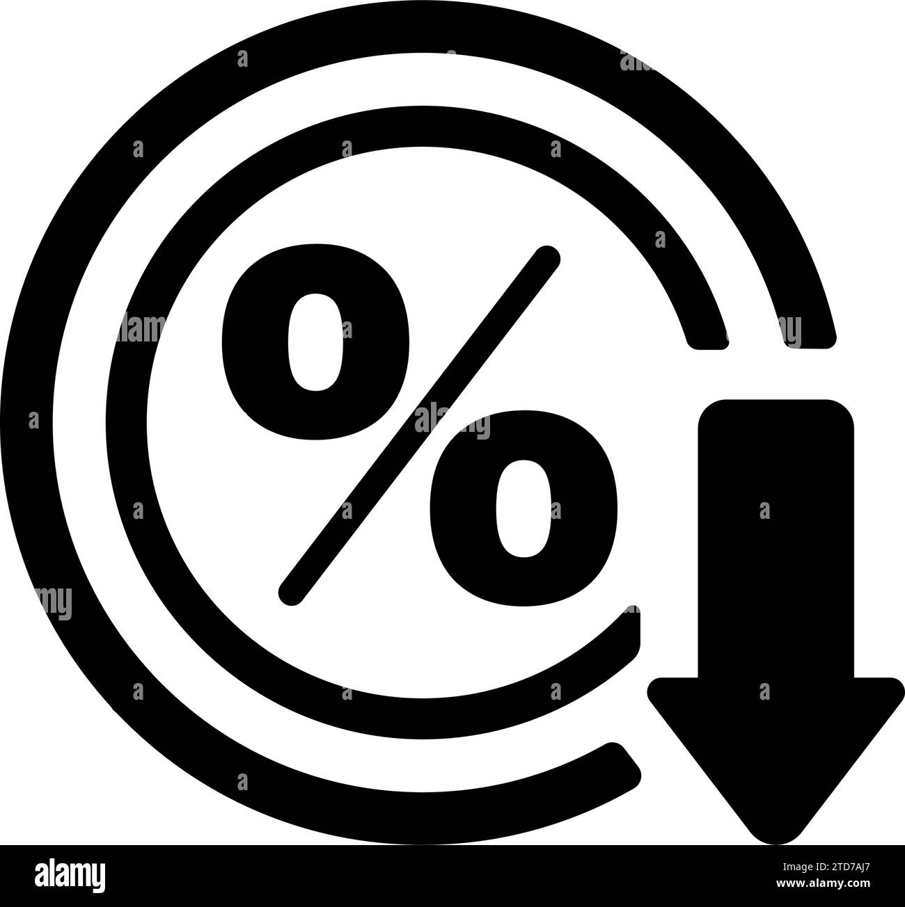 Illustration de l'icône vectorielle de réduction de taux d'intérêt Illustration de Vecteur