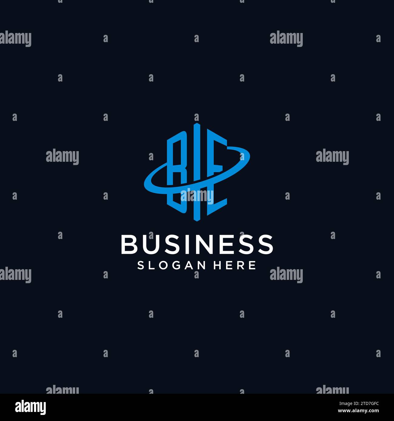 Logo monogramme initial avec forme hexagonale et idées de conception Swoosh Illustration de Vecteur