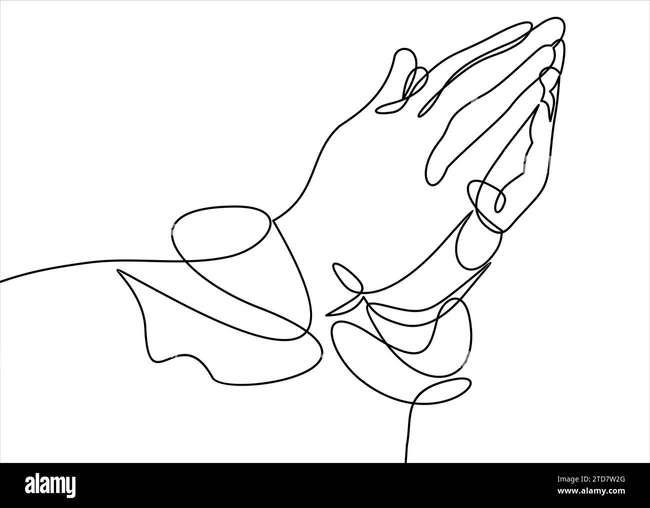 dessin au trait continu des mains applaudissant Illustration de Vecteur