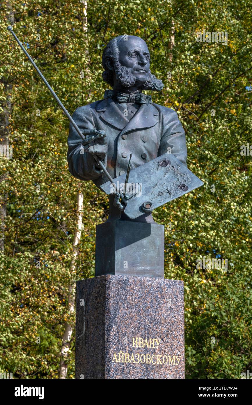 CRONSTADT, RUSSIE - 16 SEPTEMBRE 2023 : Monument au peintre marin russe I.K. Aivazovsky gros plan un jour de septembre Banque D'Images