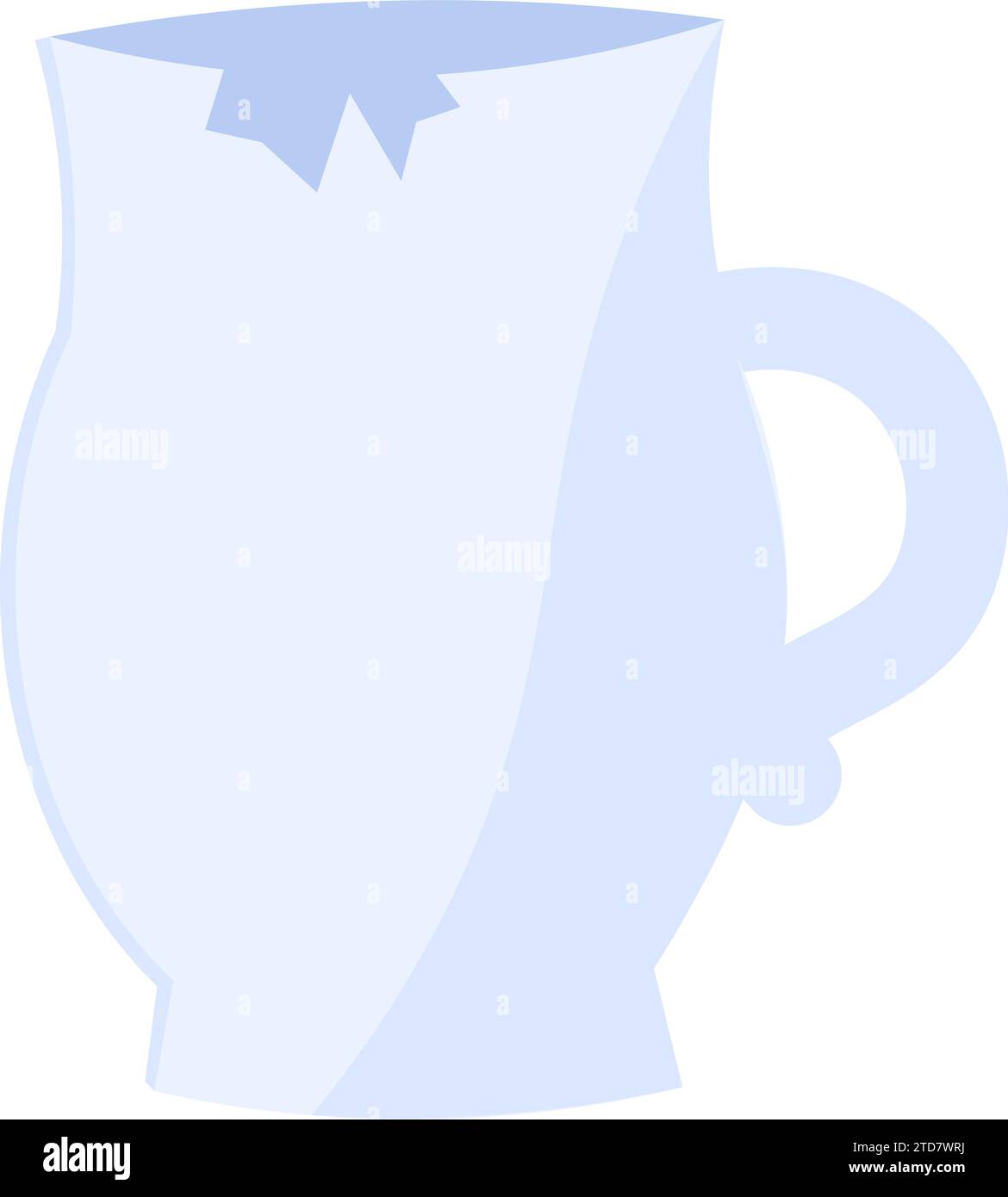 Verseuse en vitrocéramique fissurée réutilisable, objet de maison en verre. Article ménager hors d'usage pour élimination. Recyclage des produits industriels. Le vecteur plat simple est Illustration de Vecteur